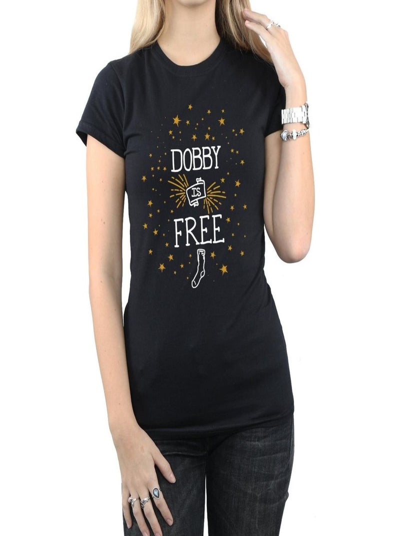 Harry Potter - T-shirt DOBBY IS FREE Noir - Kiabi