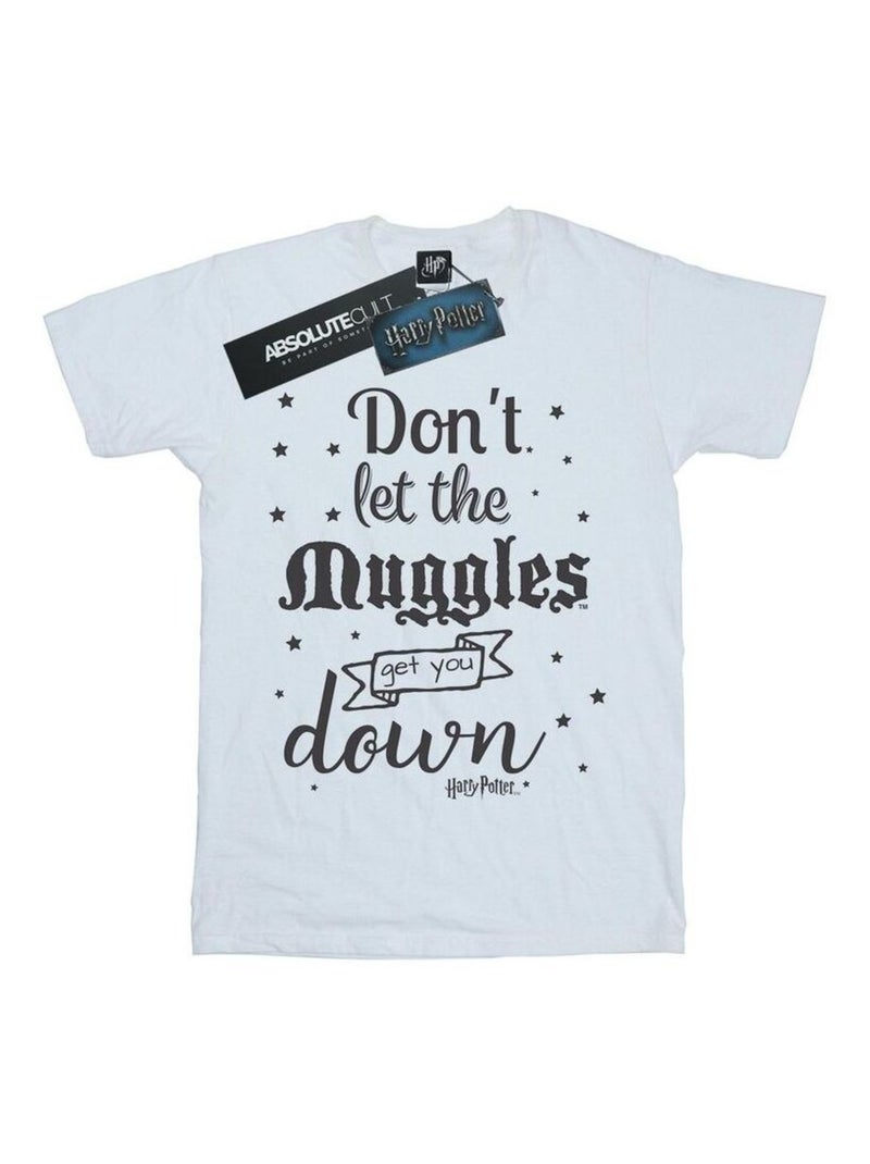 Harry Potter - T-shirt DON'T LET THE MUGGLES Blanc - Kiabi