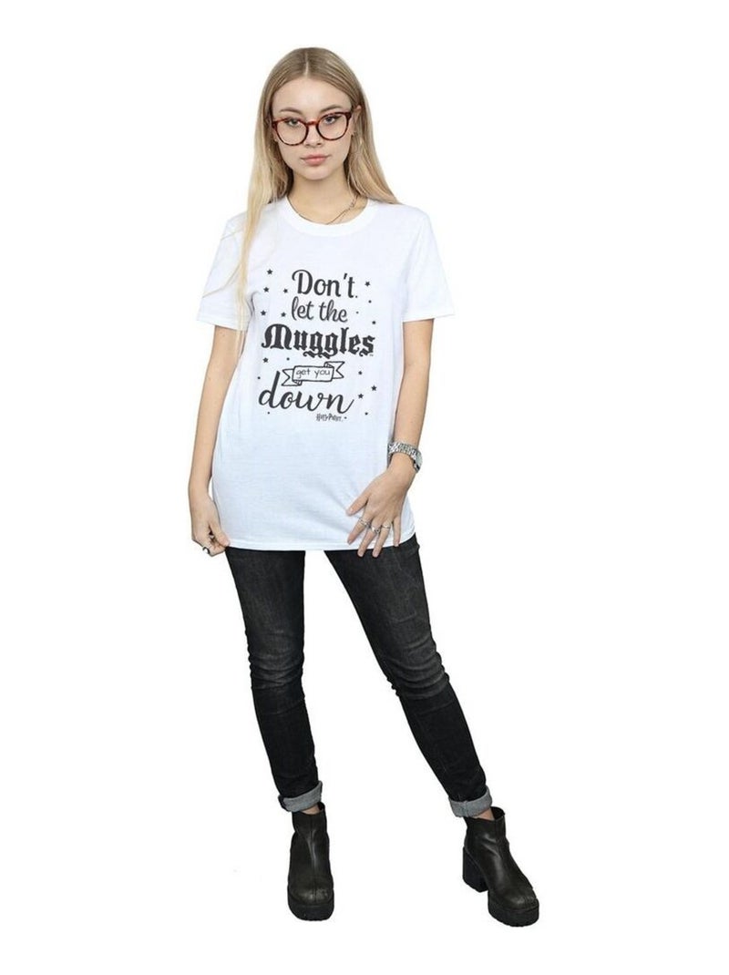 Harry Potter - T-shirt DON'T LET THE MUGGLES Blanc - Kiabi