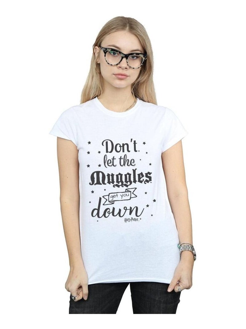 Harry Potter - T-shirt DON'T LET THE MUGGLES Blanc - Kiabi