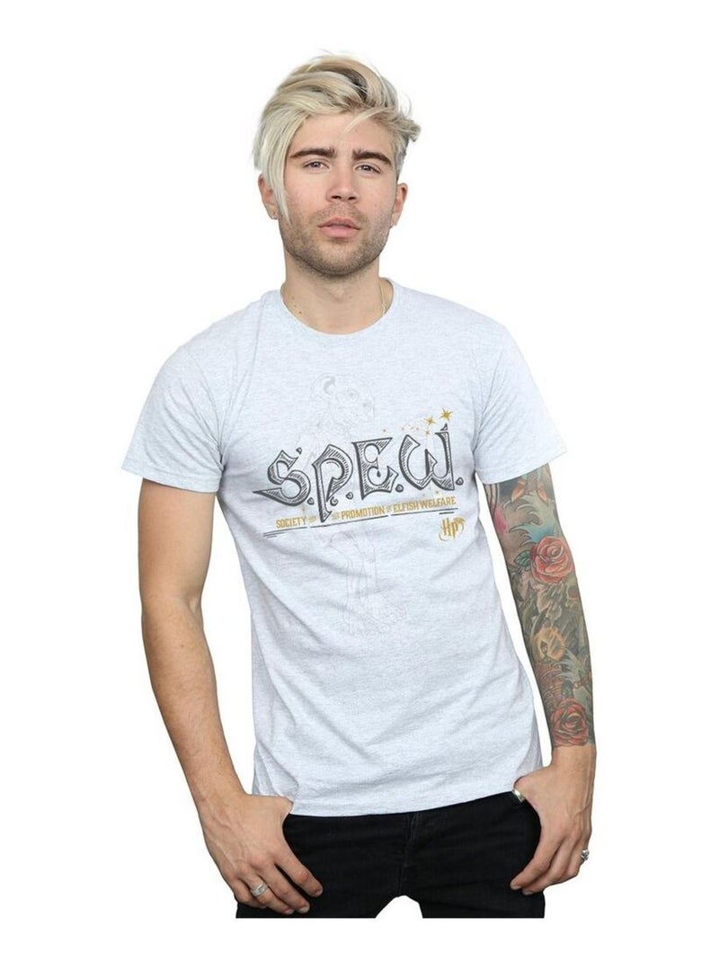 Harry Potter - T-shirt ElfeISH WElfeARE Gris chiné - Kiabi