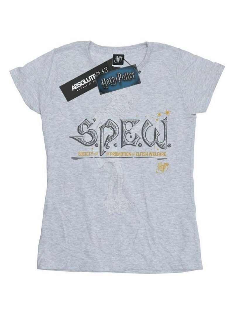 Harry Potter - T-shirt ELFISH WELFARE Gris chiné - Kiabi