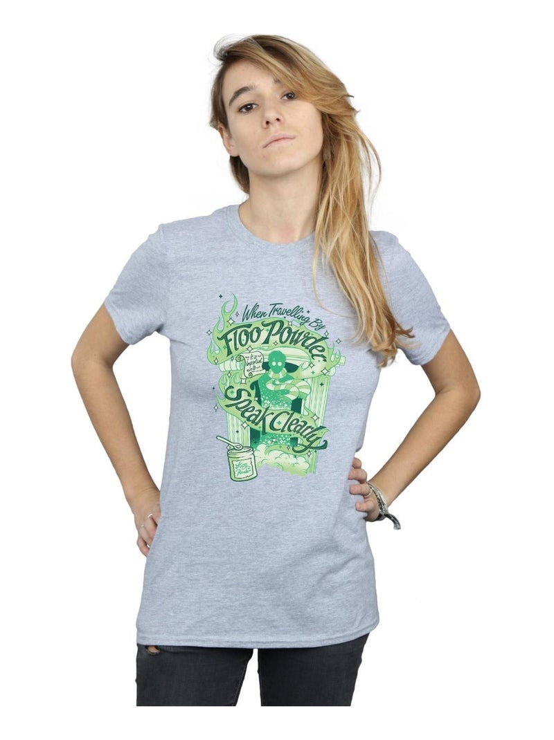 Harry Potter - T-shirt FLOO POWDER Gris chiné - Kiabi