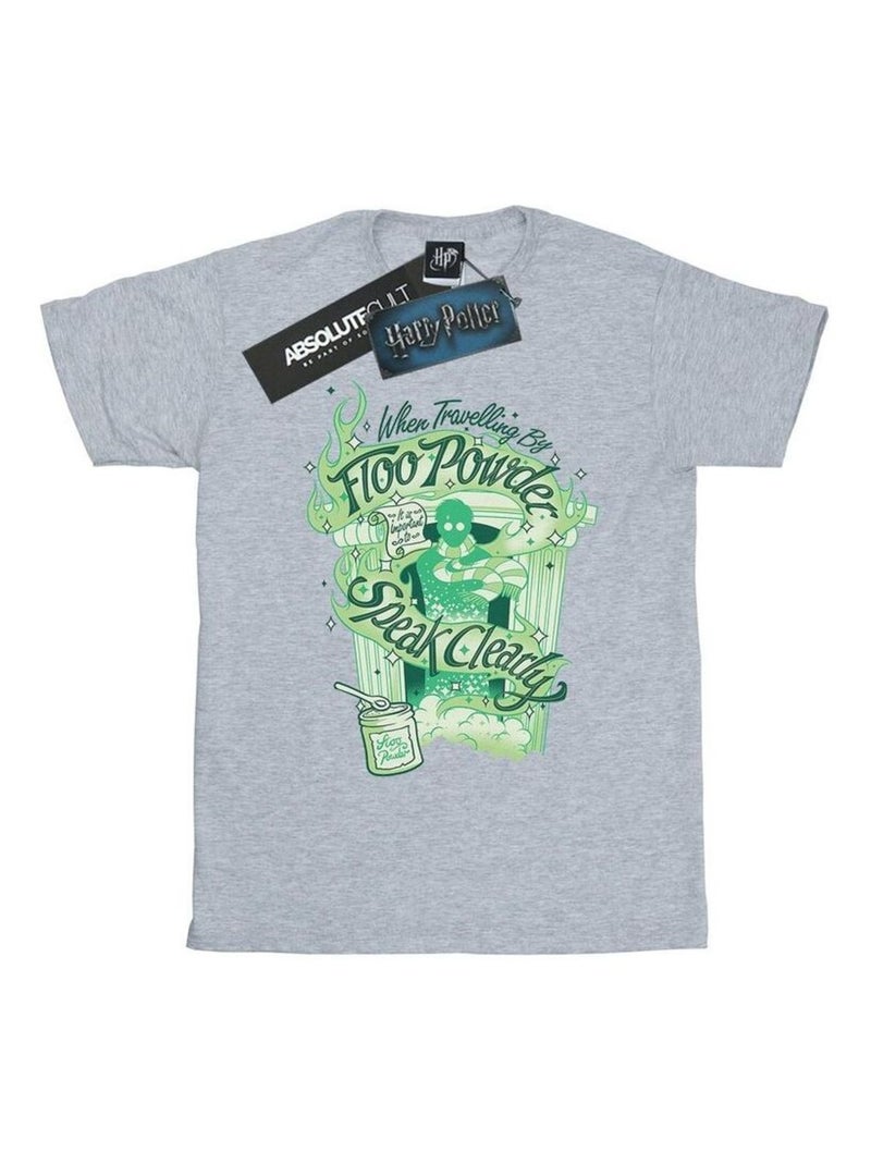 Harry Potter - T-shirt FLOO POWDER Gris chiné - Kiabi