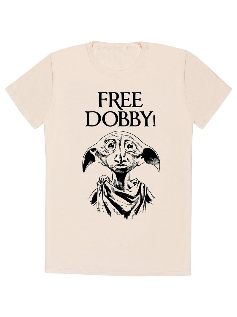 Harry Potter - T-shirt FREE DOBBY Blanc cassé - Kiabi