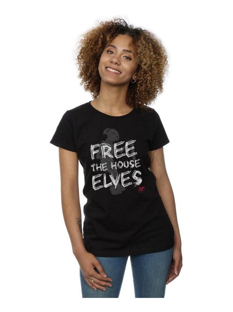 Harry Potter - T-shirt FREE THE HOUSE ELVES Noir - Kiabi