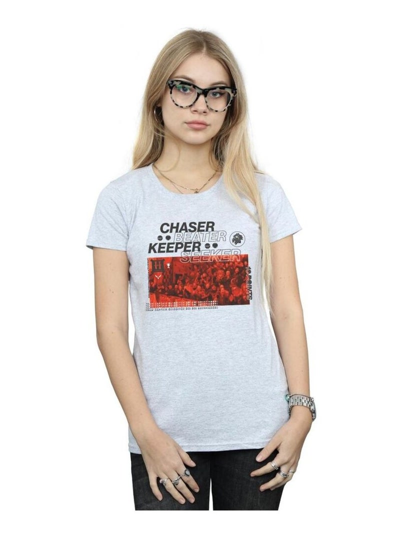 Harry Potter - T-shirt GO GO GRYFFINDOR Gris chiné - Kiabi