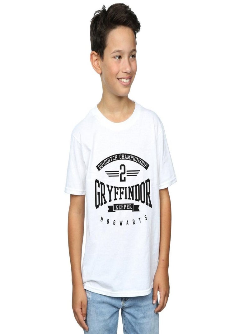 Harry Potter - T-shirt GRYFFINDOR KEEPER Blanc - Kiabi