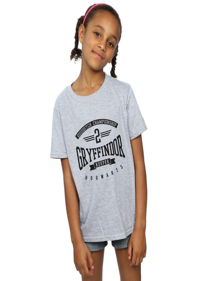 Harry Potter - T-shirt GRYFFINDOR KEEPER Gris chiné - Kiabi