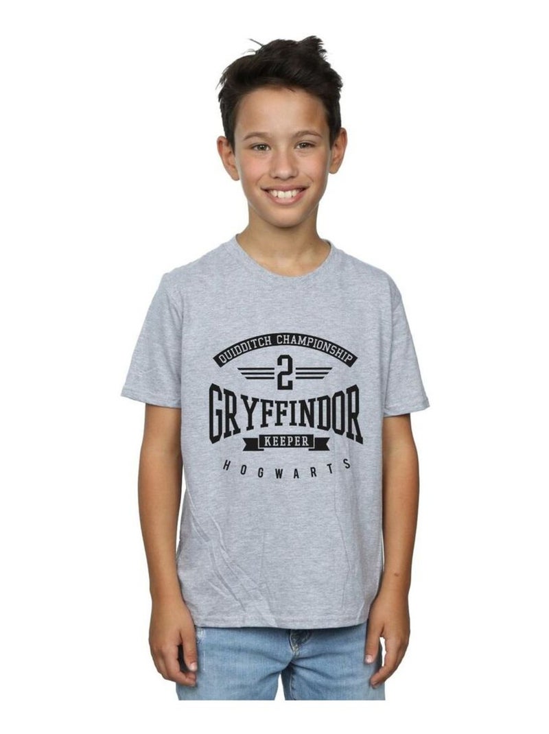 Harry Potter - T-shirt GRYFFINDOR KEEPER Gris chiné - Kiabi