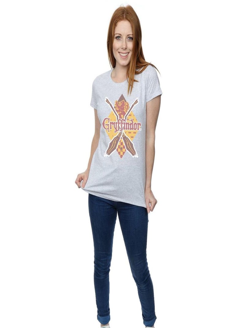 Harry Potter - T-shirt GRYFFINDOR LOZENGE Gris chiné - Kiabi