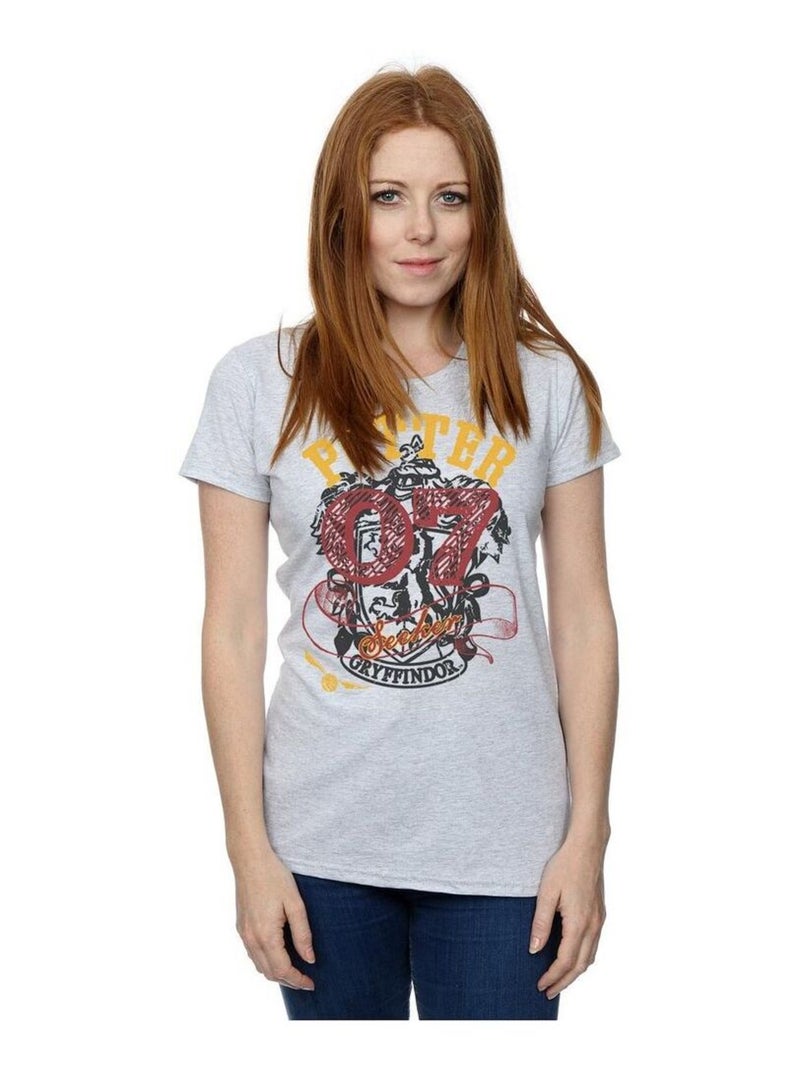 Harry Potter - T-shirt GRYFFINDOR SEEKER Gris chiné - Kiabi