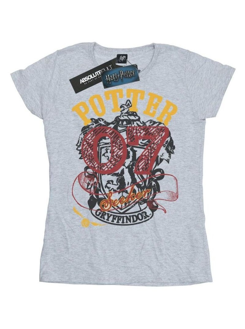 Harry Potter - T-shirt GRYFFINDOR SEEKER Gris chiné - Kiabi