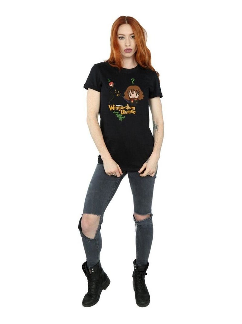 Harry Potter - T-shirt HERMIONE GRANGER WINGARDIUM LEVIOSA JUNIOR Noir - Kiabi