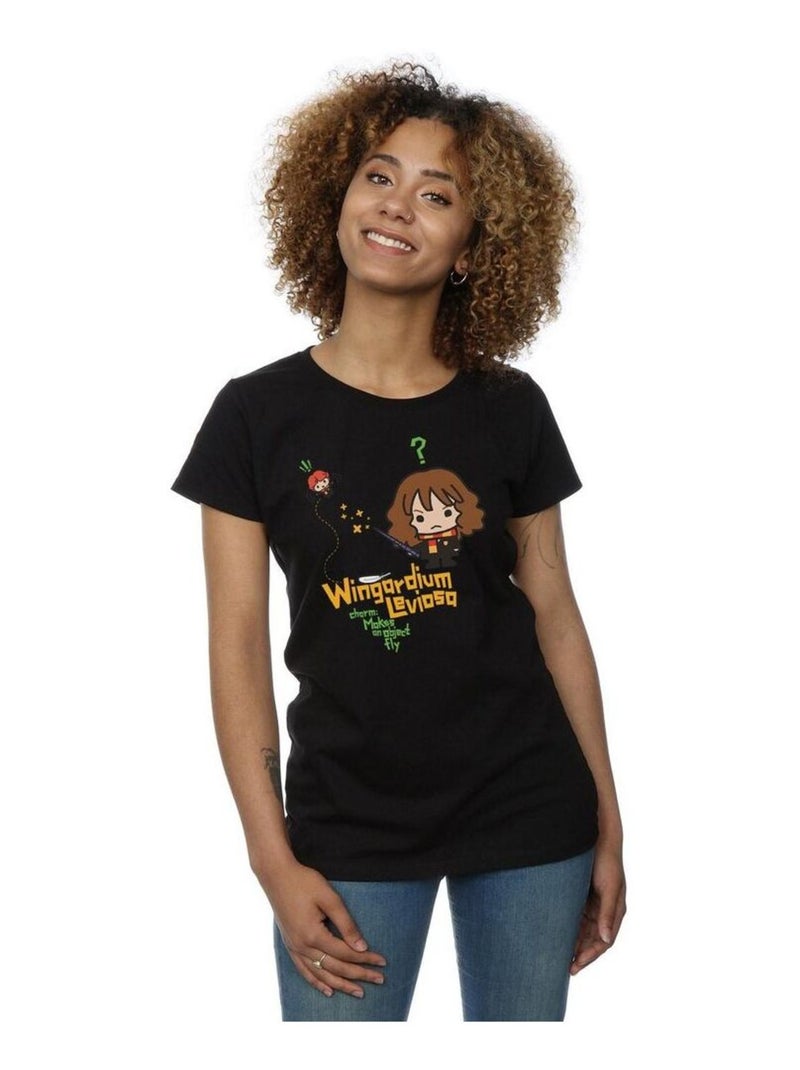 Harry Potter - T-shirt HERMIONE GRANGER WINGARDIUM LEVIOSA JUNIOR Noir - Kiabi