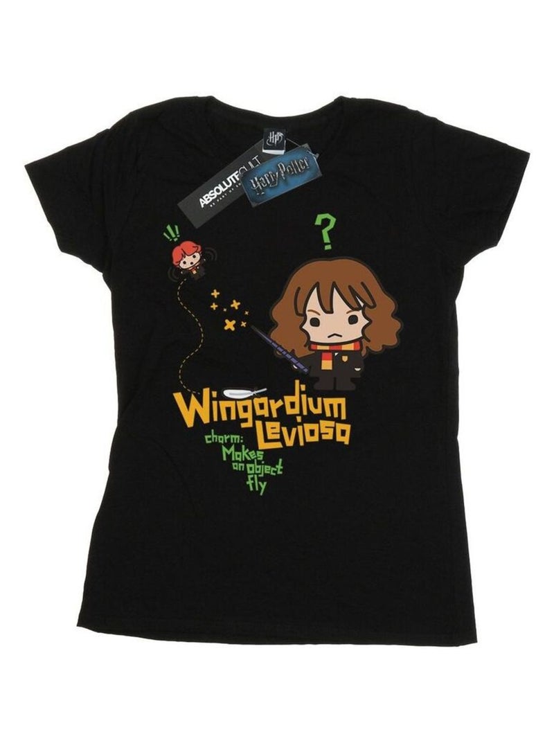 Harry Potter - T-shirt HERMIONE GRANGER WINGARDIUM LEVIOSA JUNIOR Noir - Kiabi