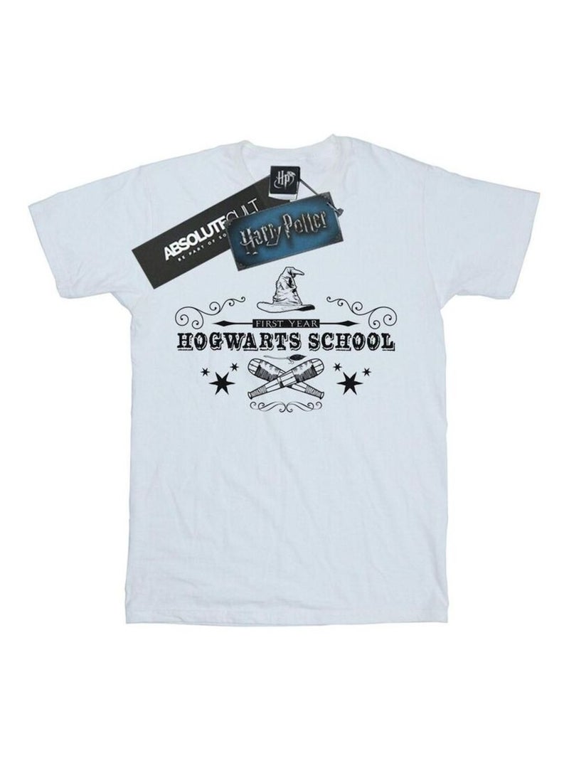 Harry Potter - T-shirt HOGWARTS FIRST YEAR Blanc - Kiabi
