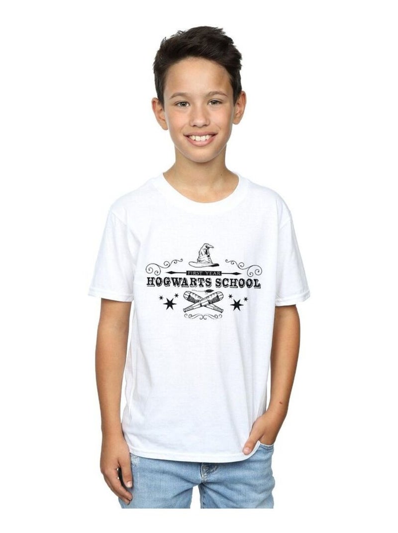 Harry Potter - T-shirt HOGWARTS FIRST YEAR Blanc - Kiabi