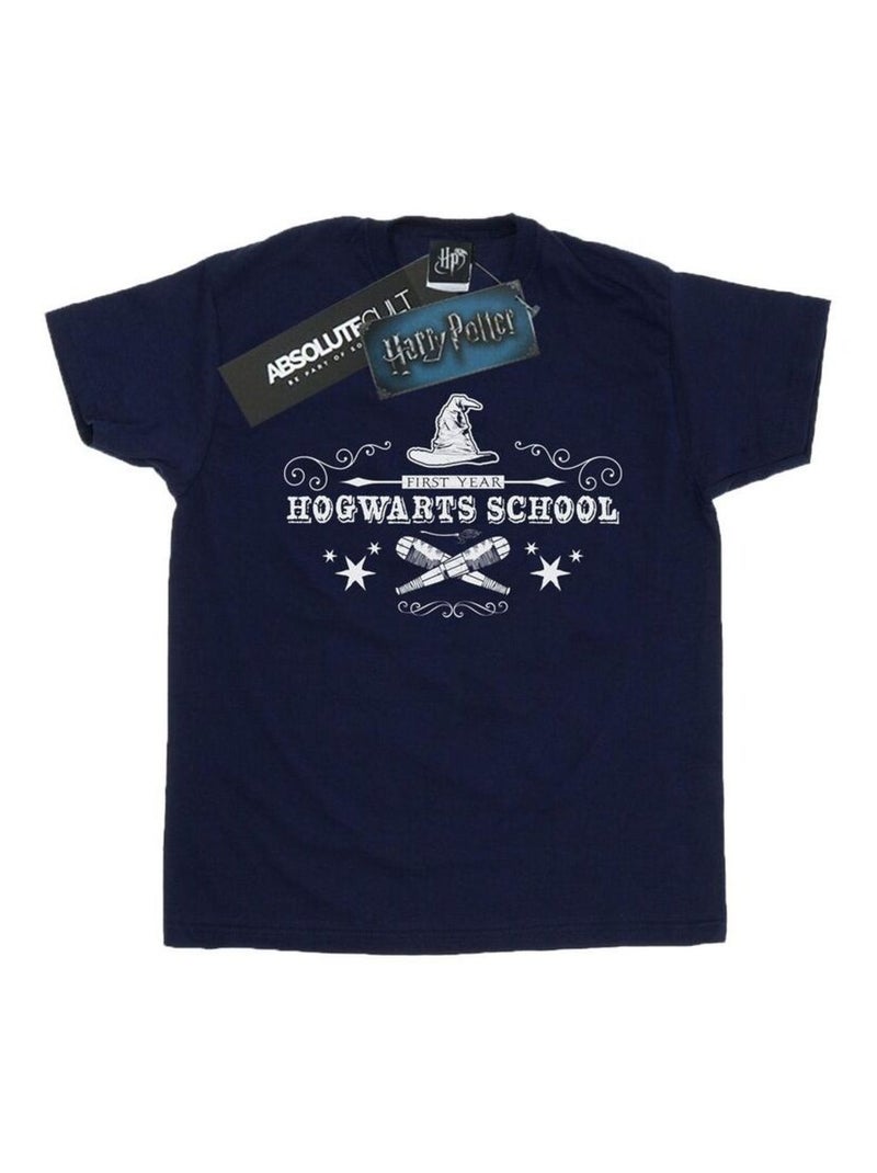 Harry Potter - T-shirt HOGWARTS FIRST YEAR Bleu marine - Kiabi