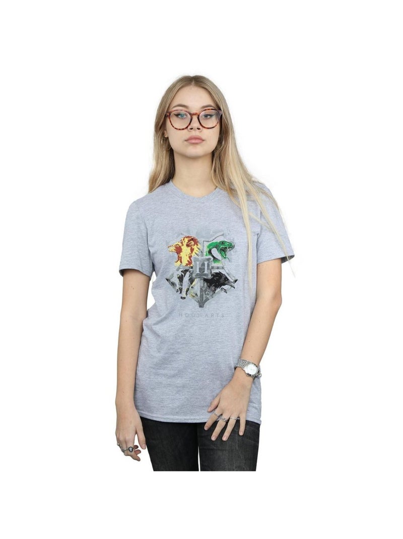 Harry Potter - T-shirt HOGWARTS Gris chiné - Kiabi