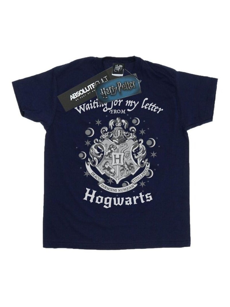Harry Potter - T-shirt HOGWARTS WAITING FOR MY LETTER Bleu marine - Kiabi