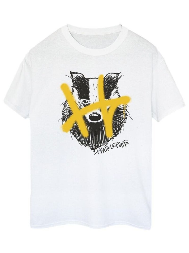 Harry Potter - T-shirt HUFFLEPUFF Blanc - Kiabi