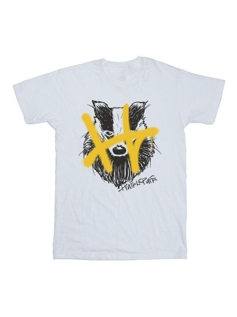 Harry Potter - T-shirt HUFFLEPUFF Blanc - Kiabi