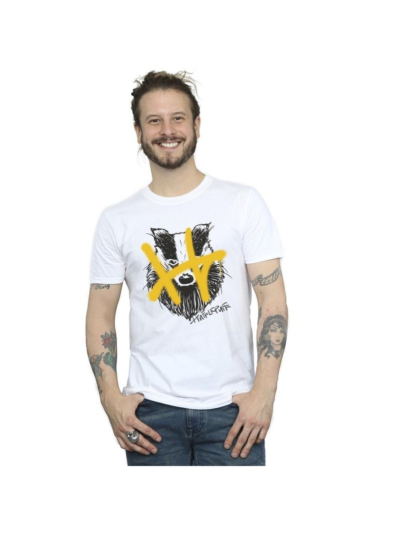 Harry Potter - T-shirt HUFFLEPUFF Blanc - Kiabi