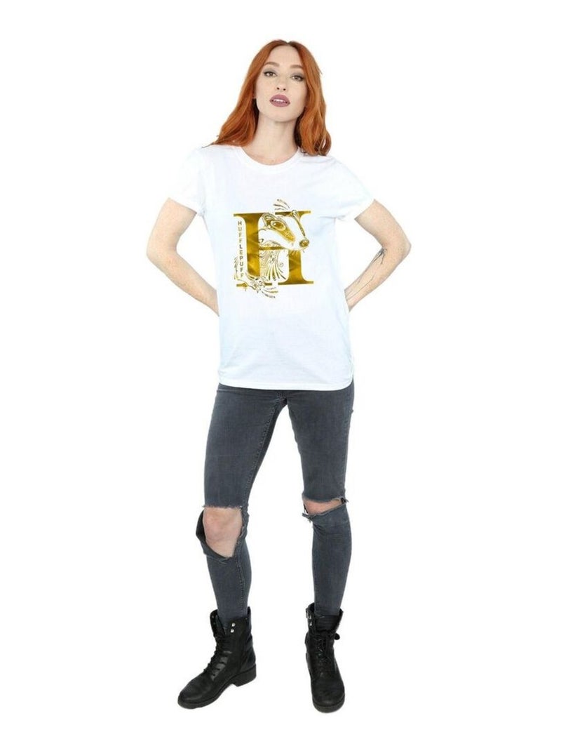 Harry Potter - T-shirt HUFFLEPUFF Blanc - Kiabi