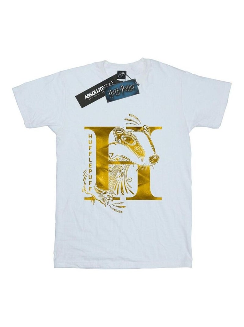 Harry Potter - T-shirt HUFFLEPUFF Blanc - Kiabi