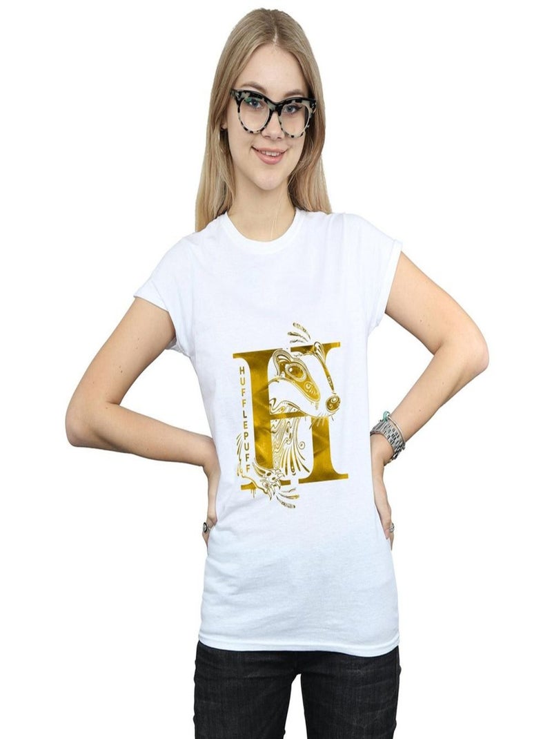 Harry Potter - T-shirt HUFFLEPUFF Blanc - Kiabi