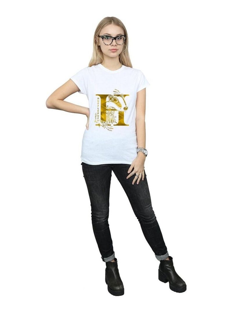 Harry Potter - T-shirt HUFFLEPUFF Blanc - Kiabi