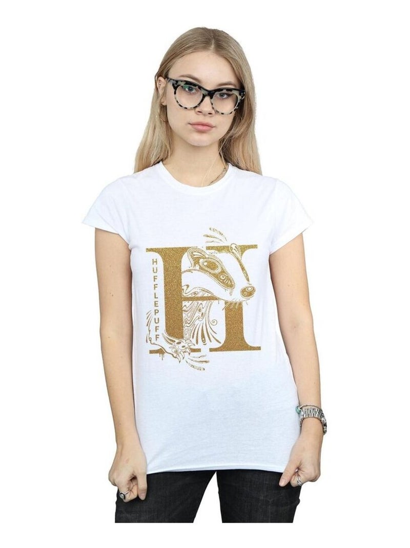 Harry Potter - T-shirt HUFFLEPUFF Blanc - Kiabi