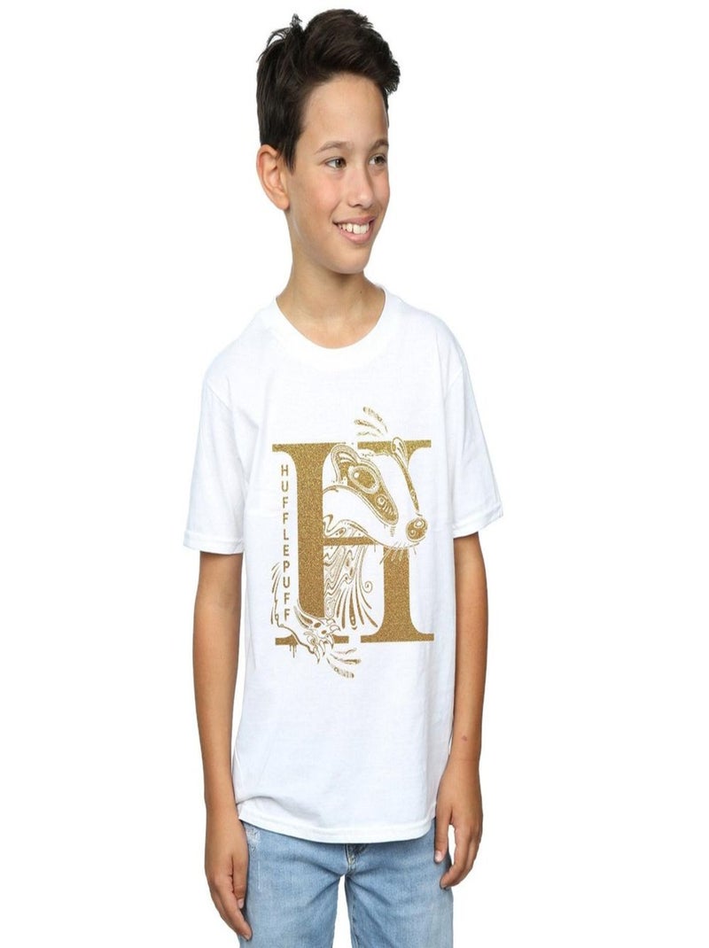 Harry Potter - T-shirt HUFFLEPUFF Blanc - Kiabi