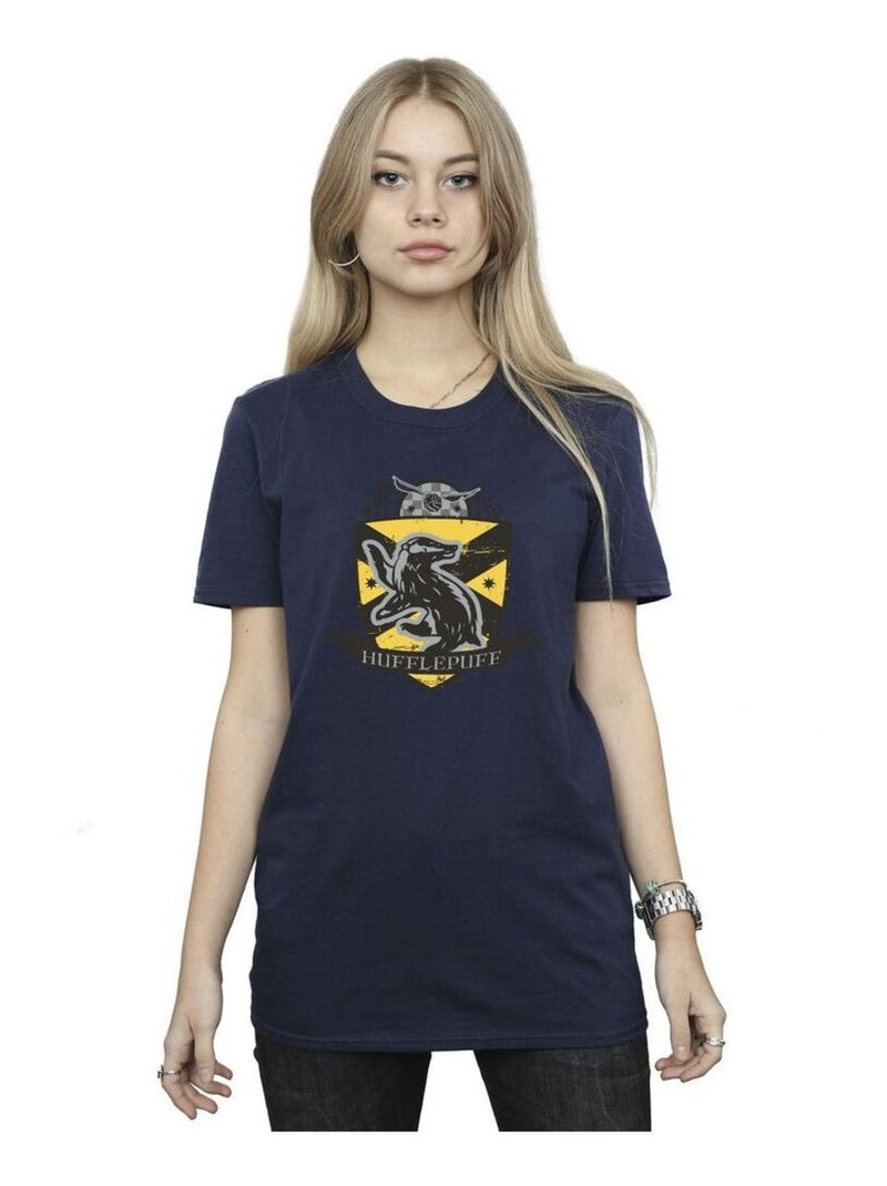 Harry Potter - T-shirt HUFFLEPUFF Bleu marine - Kiabi