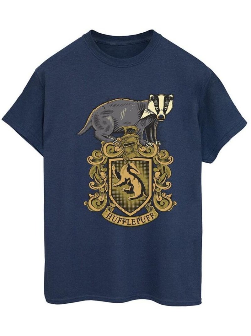 Harry Potter - T-shirt HUFFLEPUFF Bleu marine - Kiabi
