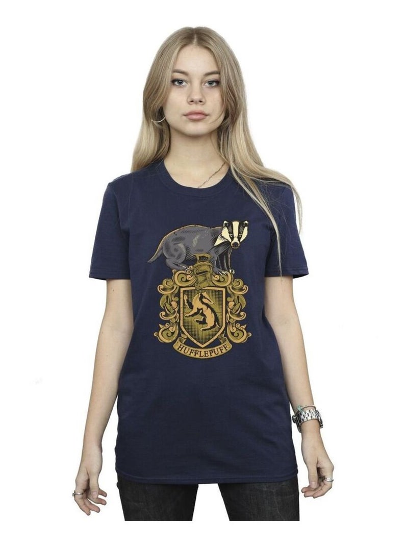 Harry Potter - T-shirt HUFFLEPUFF Bleu marine - Kiabi