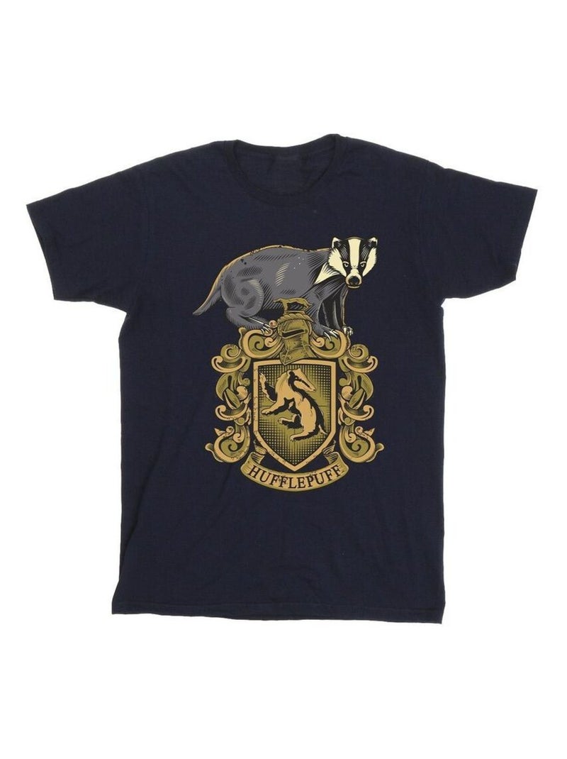 Harry Potter - T-shirt HUFFLEPUFF Bleu marine - Kiabi