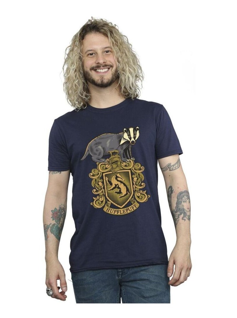 Harry Potter - T-shirt HUFFLEPUFF Bleu marine - Kiabi