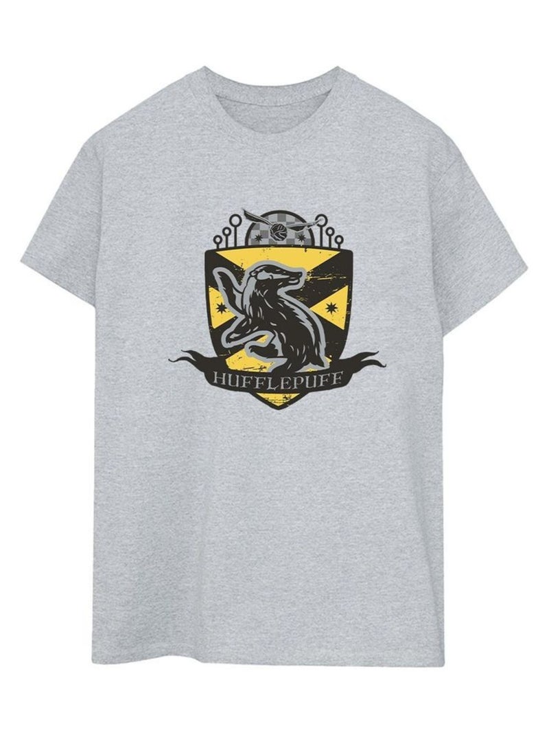 Harry Potter - T-shirt HUFFLEPUFF Gris chiné - Kiabi