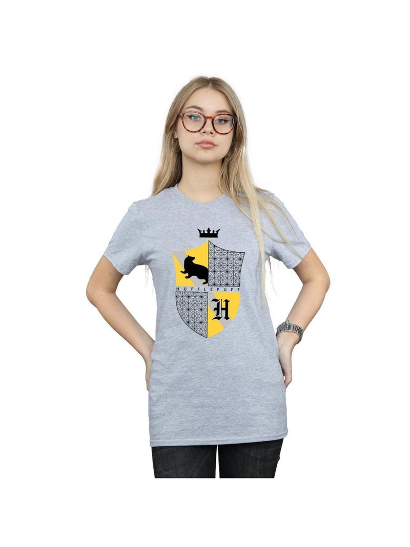 Harry Potter - T-shirt HUFFLEPUFF Gris chiné - Kiabi