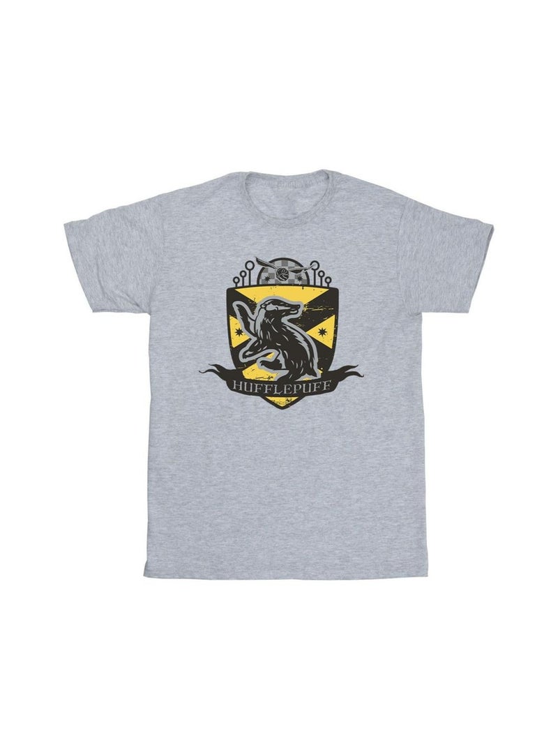 Harry Potter - T-shirt HUFFLEPUFF Gris chiné - Kiabi