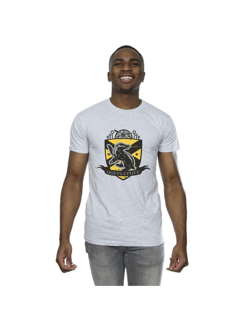 Harry Potter - T-shirt HUFFLEPUFF Gris chiné - Kiabi