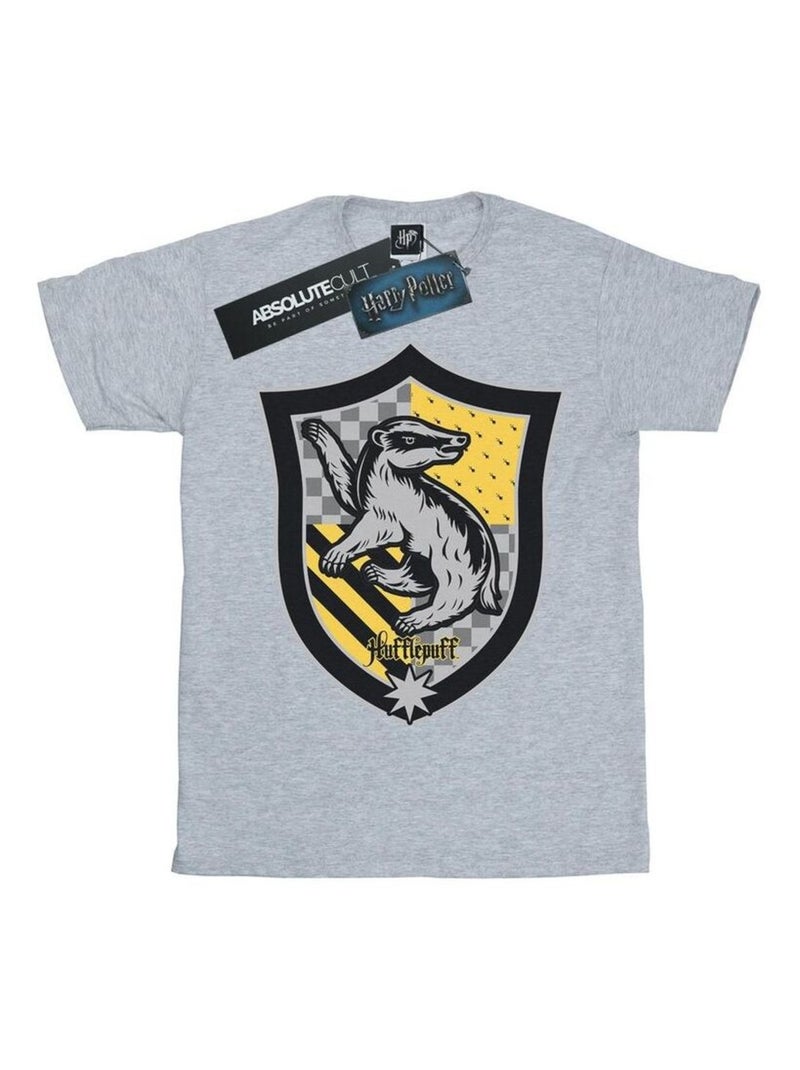 Harry Potter - T-shirt HUFFLEPUFF Gris chiné - Kiabi