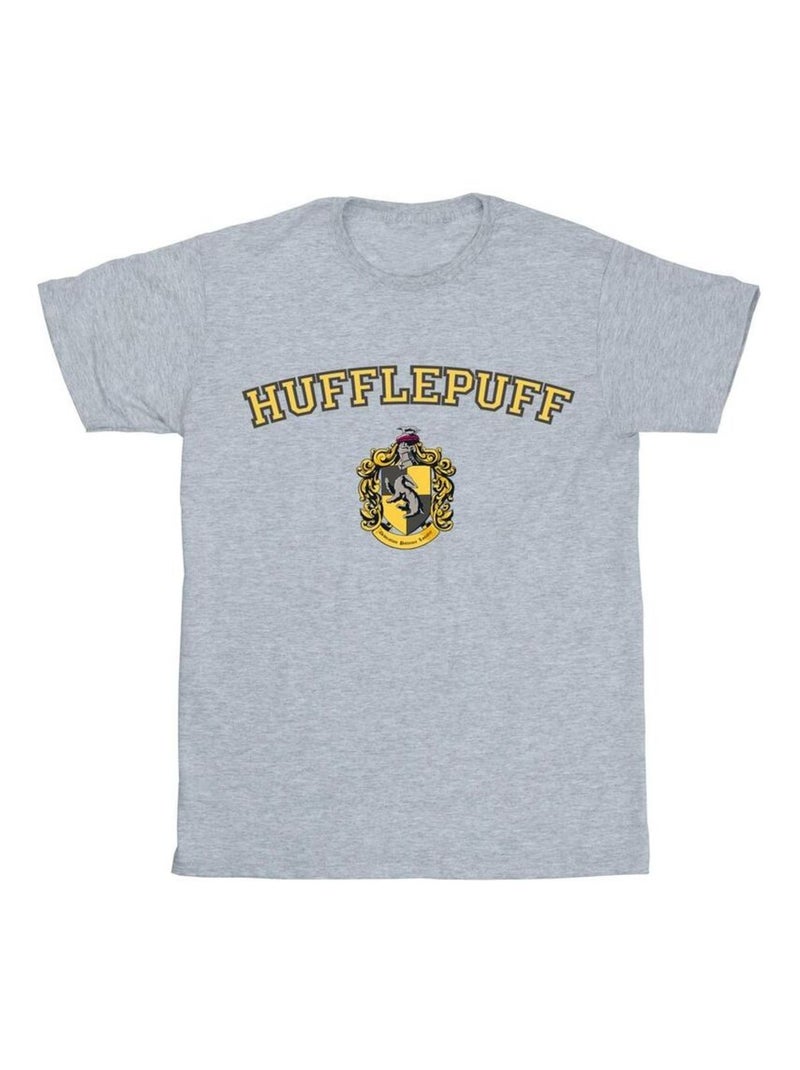 Harry Potter - T-shirt HUFFLEPUFF Gris chiné - Kiabi