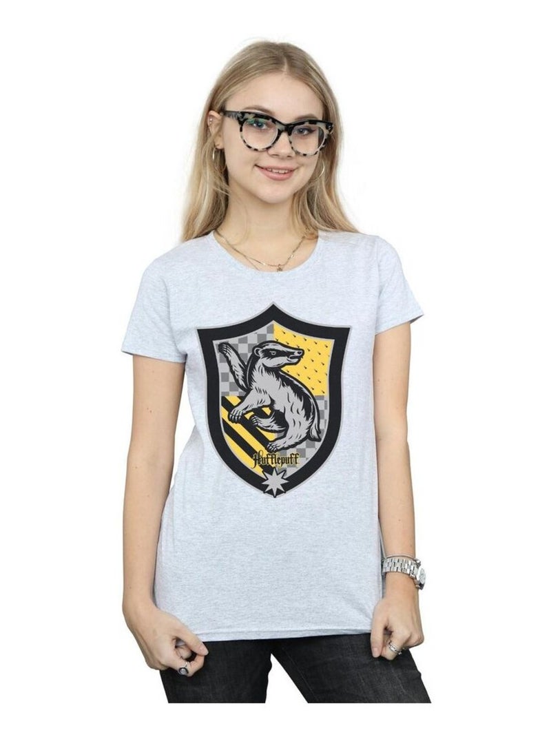 Harry Potter - T-shirt HUFFLEPUFF Gris chiné - Kiabi
