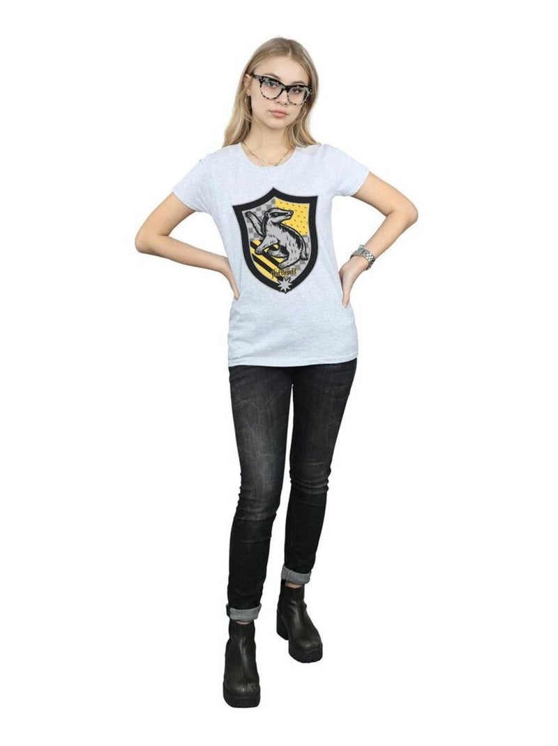 Harry Potter - T-shirt HUFFLEPUFF Gris chiné - Kiabi