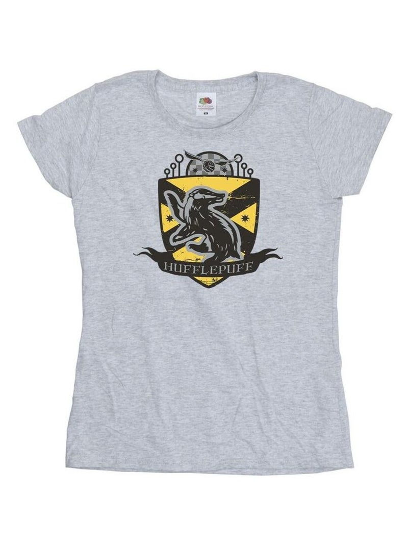Harry Potter - T-shirt HUFFLEPUFF Gris chiné - Kiabi