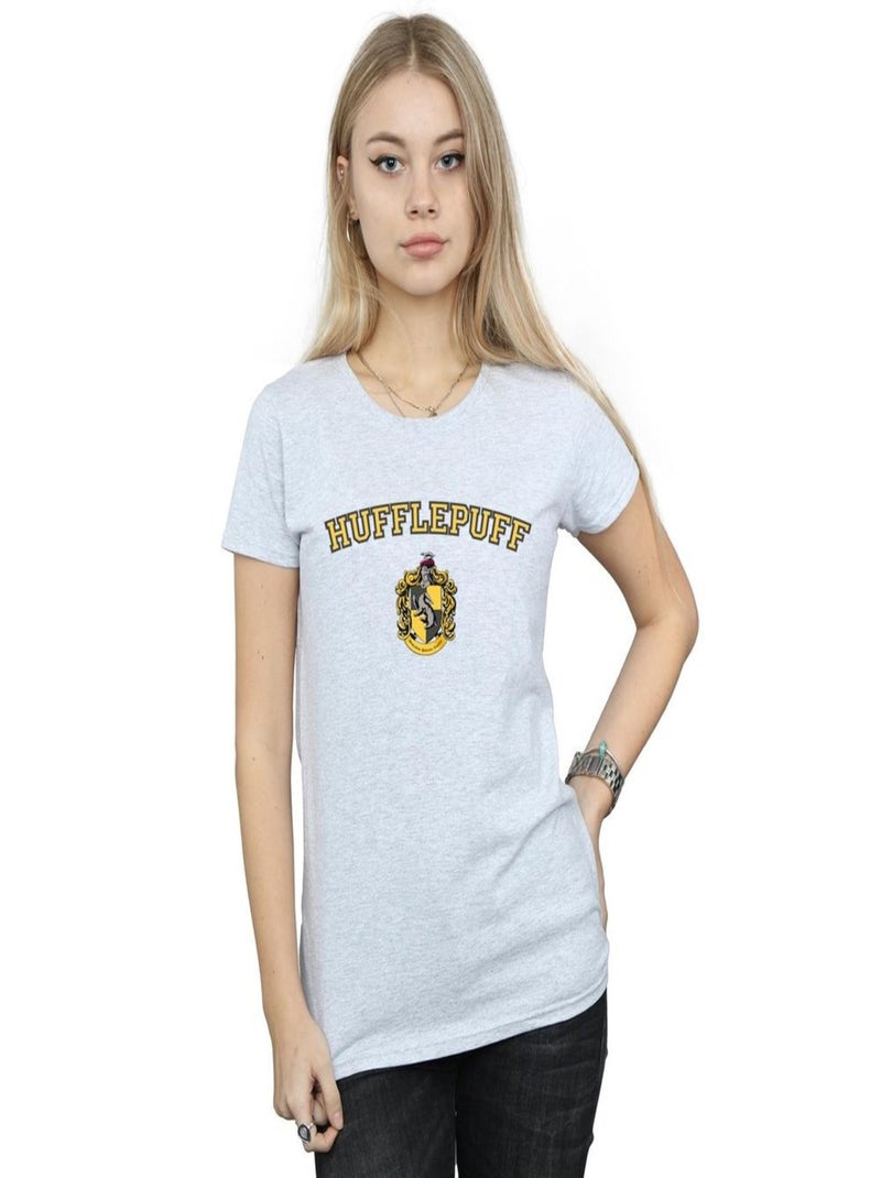 Harry Potter - T-shirt HUFFLEPUFF Gris chiné - Kiabi