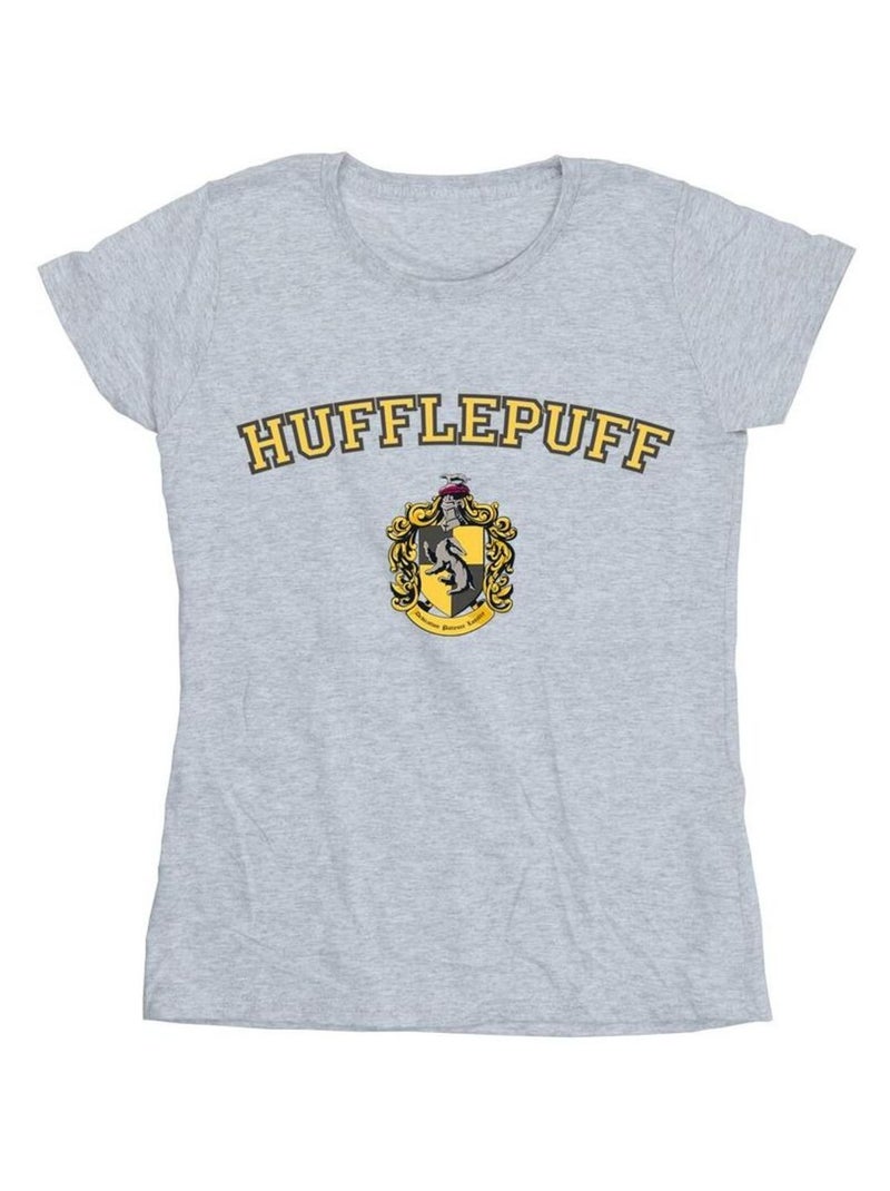 Harry Potter - T-shirt HUFFLEPUFF Gris chiné - Kiabi